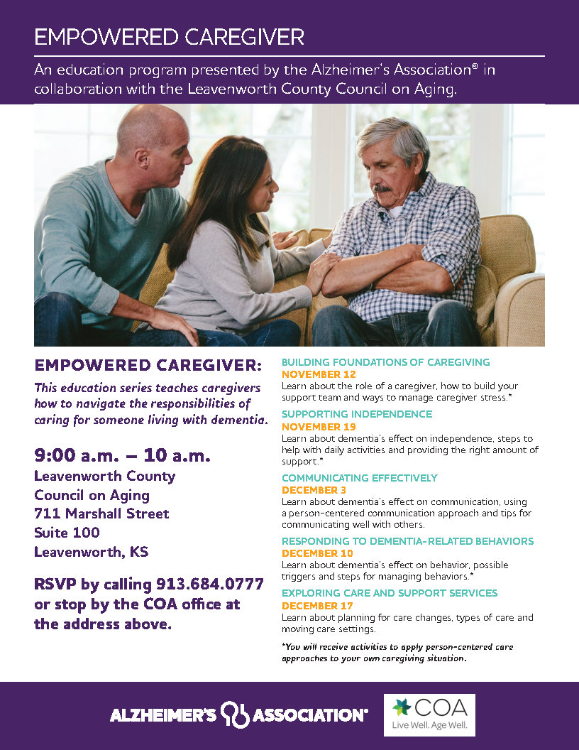 Empowered Caregiver Leavenworth COA Nov-Dec Series